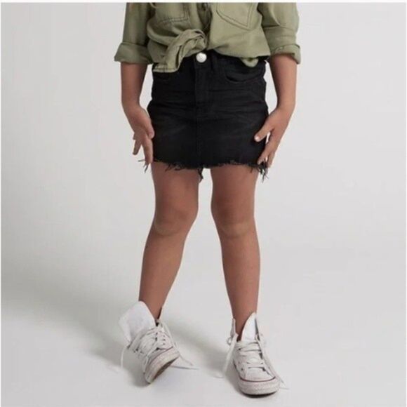 One Teaspoon Black Punk Jean Mini Skirt Size 5-6 - Picture 1 of 7